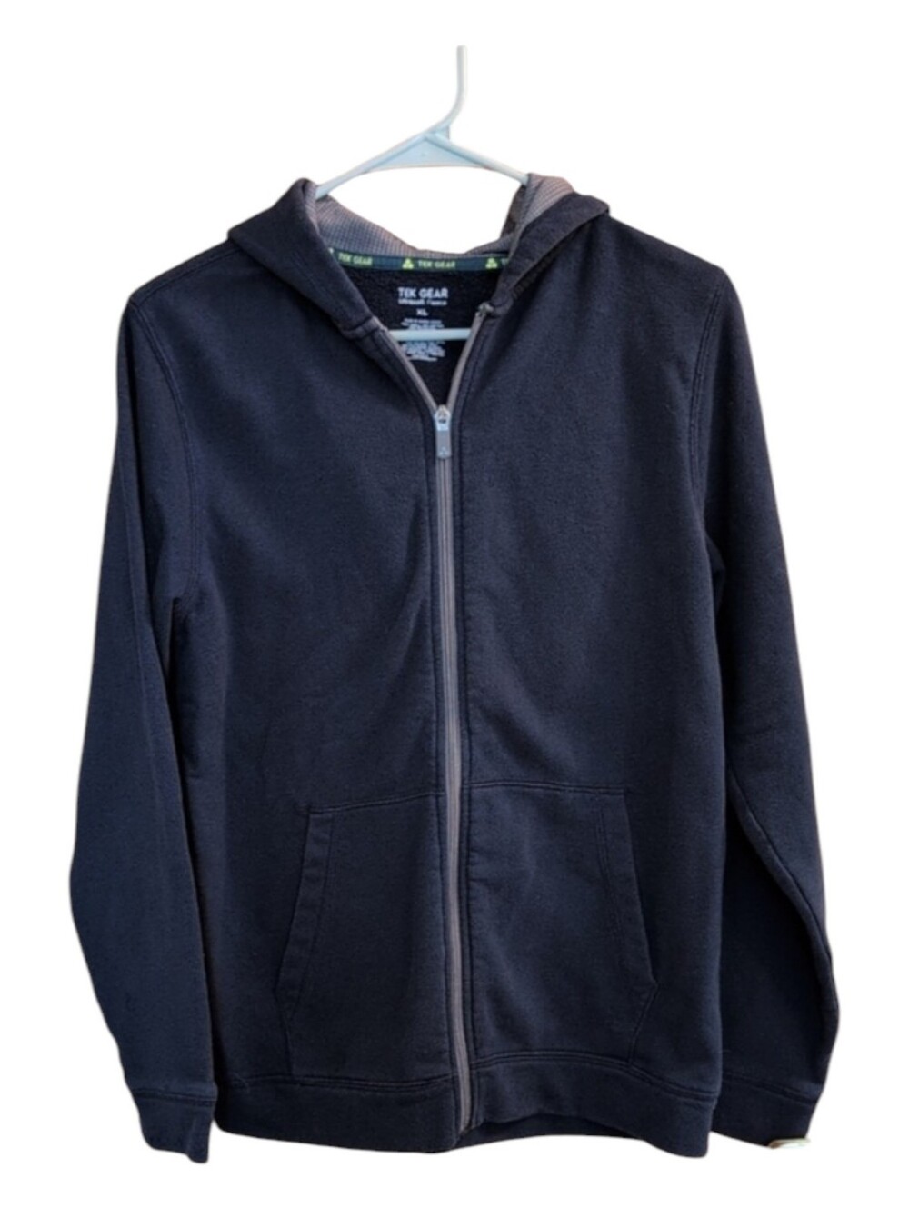 Navy Tek Gear Full Zip Hoodie Sweatshirt XL